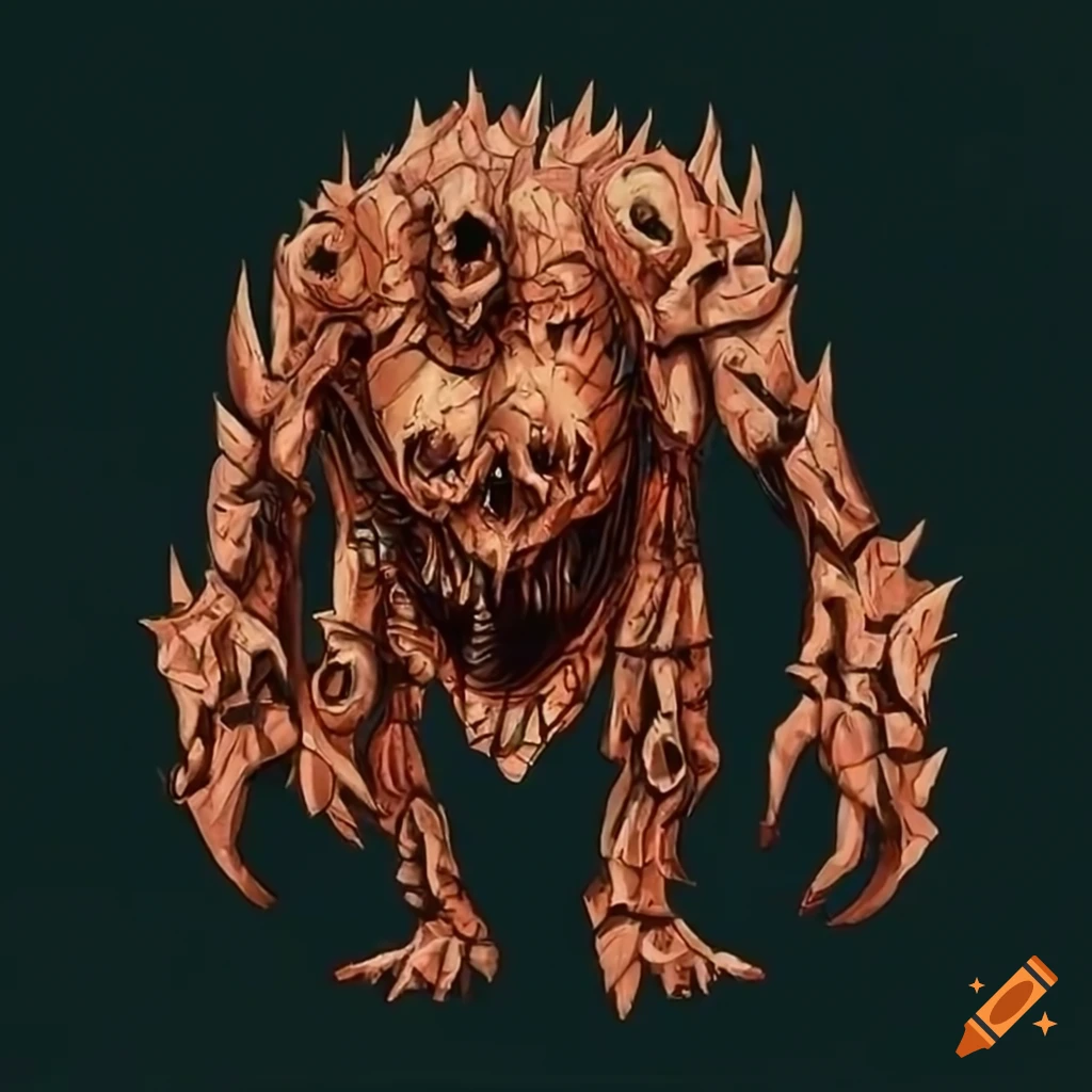 Illustration of a fossil golem in pathfinder rpg on Craiyon