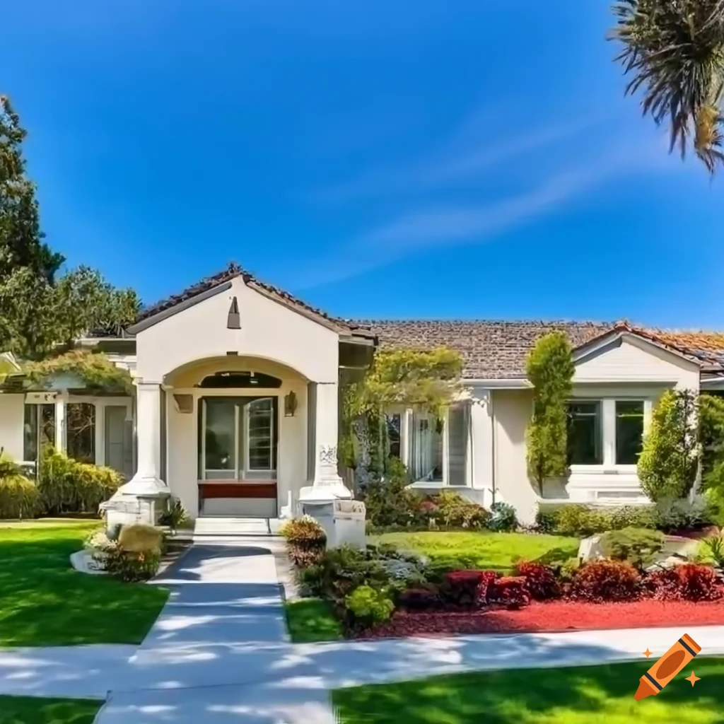 luxurious California neighborhood in the afternoon