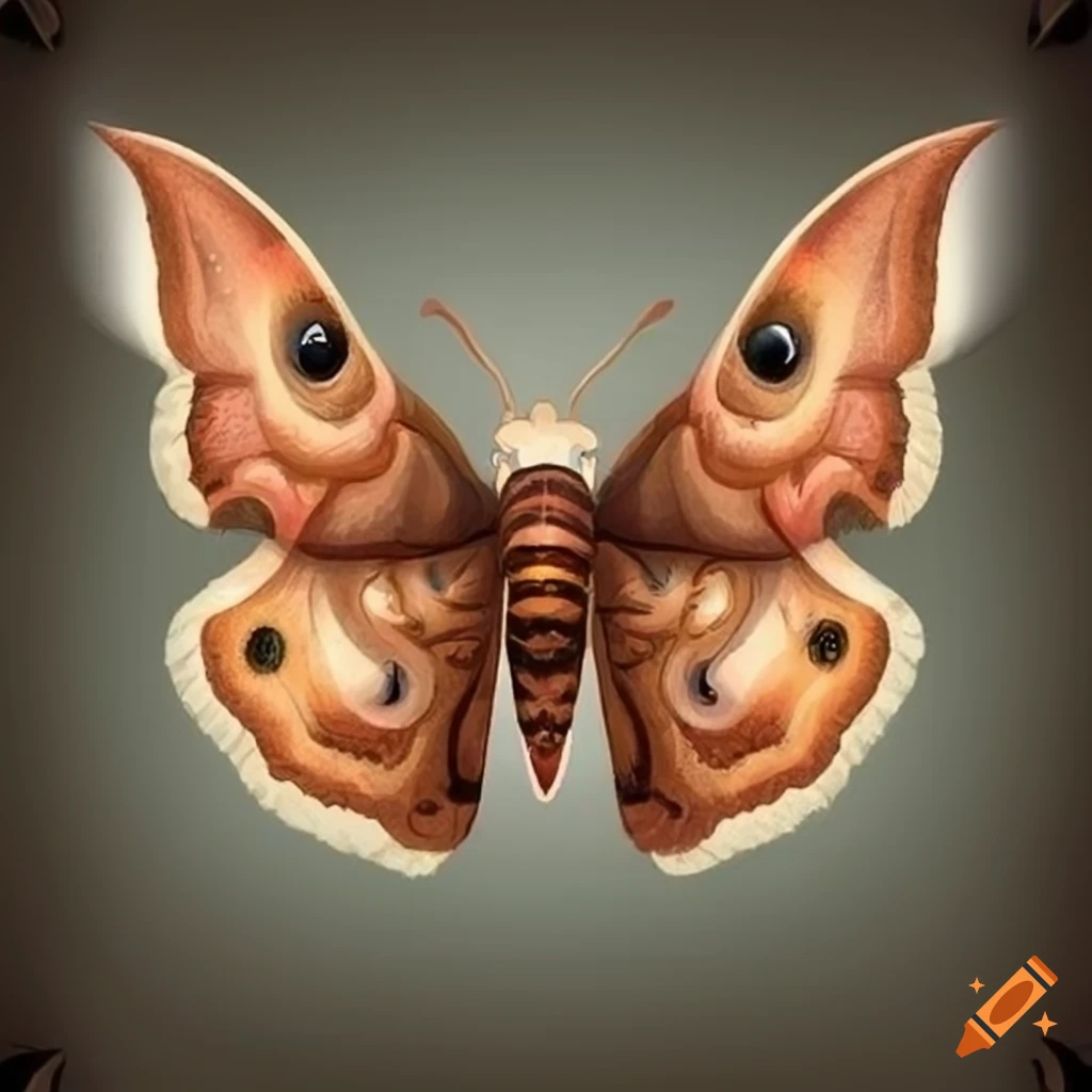 illustration of a charmingly dressed brown moth