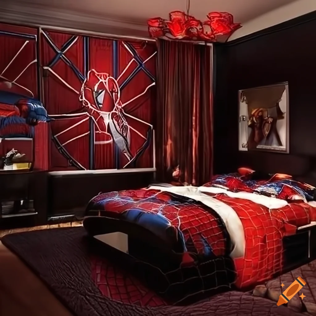 Spider-man themed luxury bedroom
