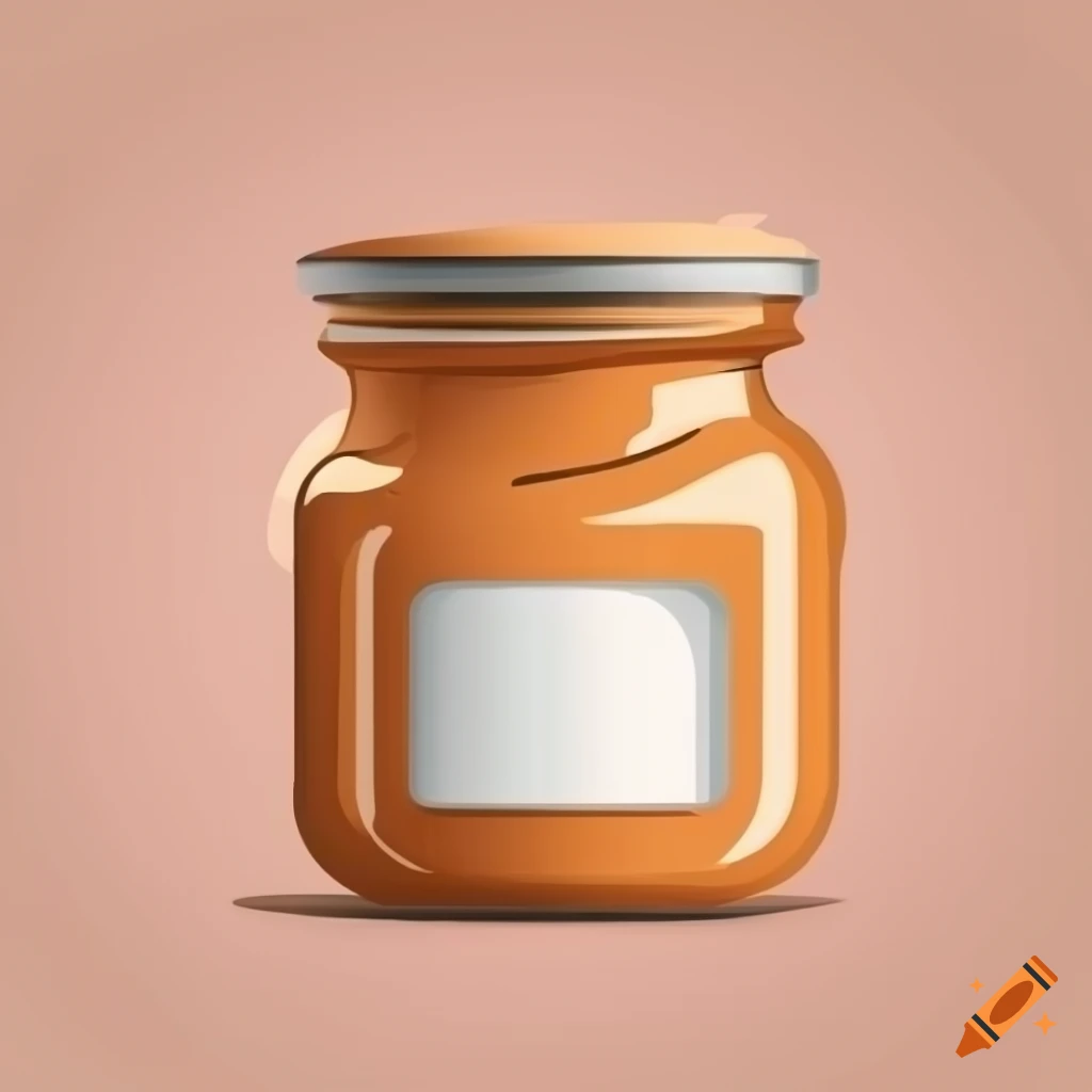 Minimalistic vector illustration of a peanut butter jar