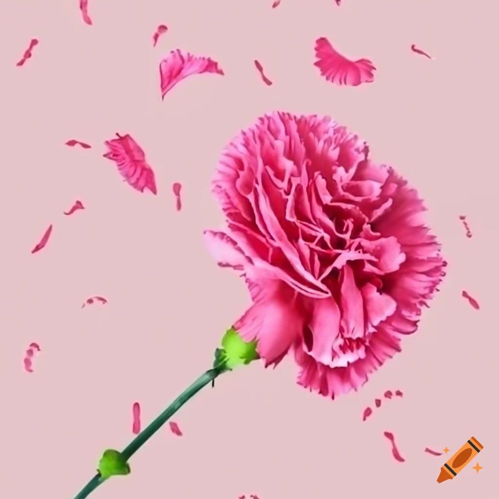 Pink carnation falling