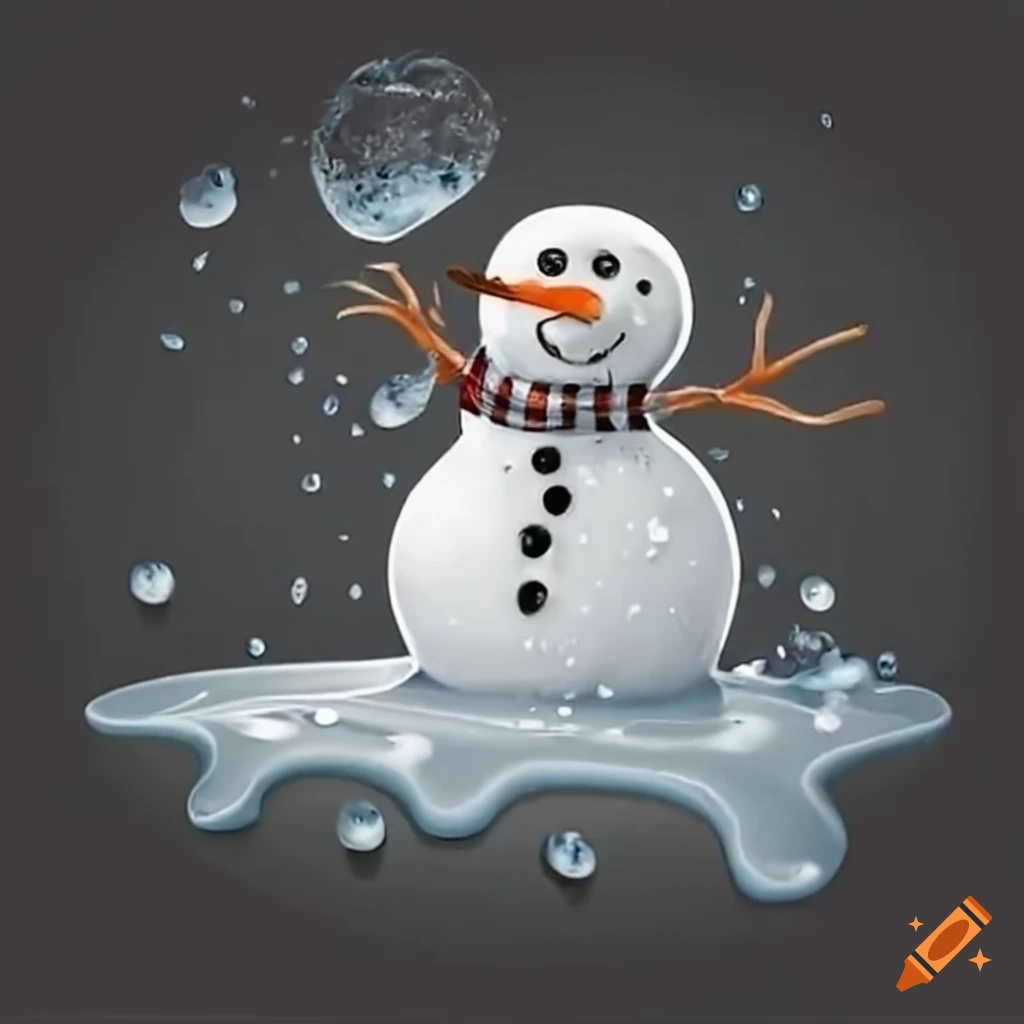 melting snowman draining through pipes