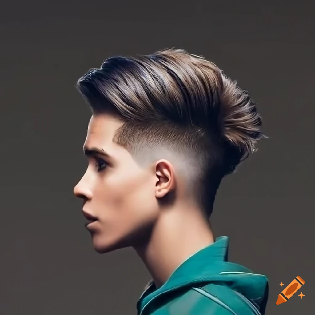 side view of a young man with a stylish haircut