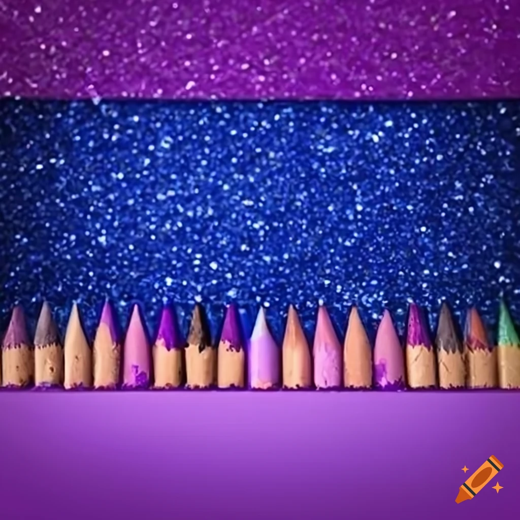 colorful 3D crayons with glittery backdrop