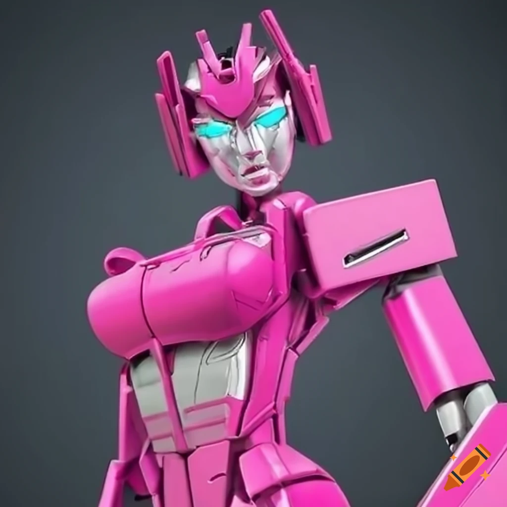 Pink female Transformer with intricate details on Craiyon