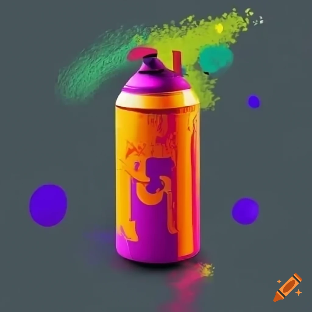 Colorful spray paint can icon