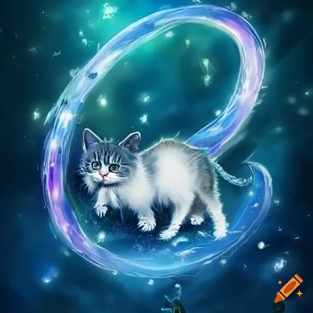 illustration of kittens in a dreamy watercolor fantasy art