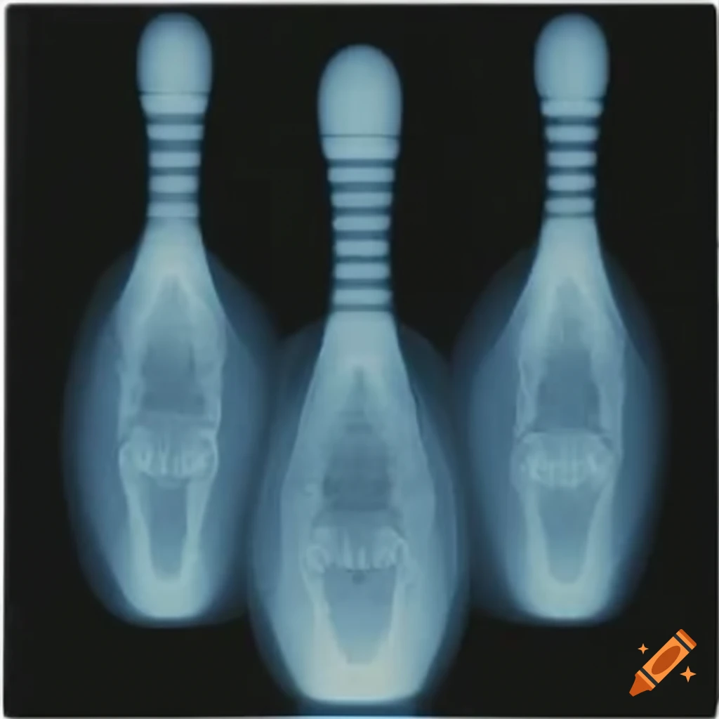Xray scan of bowling pins and balls