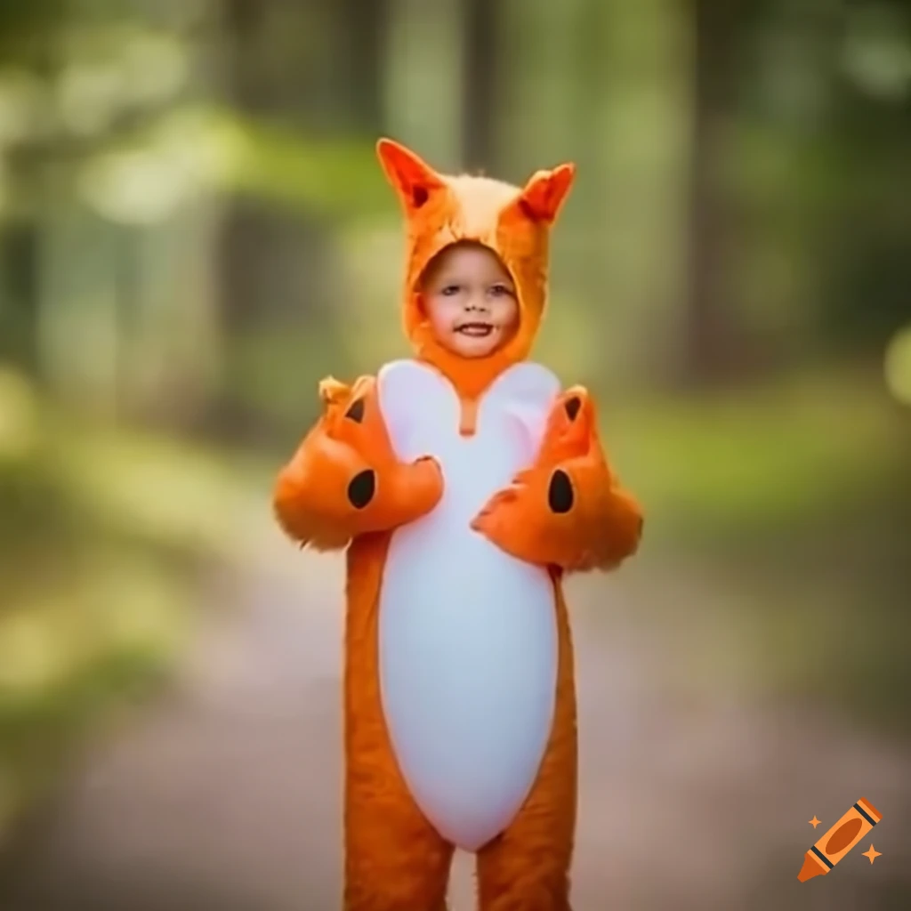 Child wearing a fox costume on Craiyon