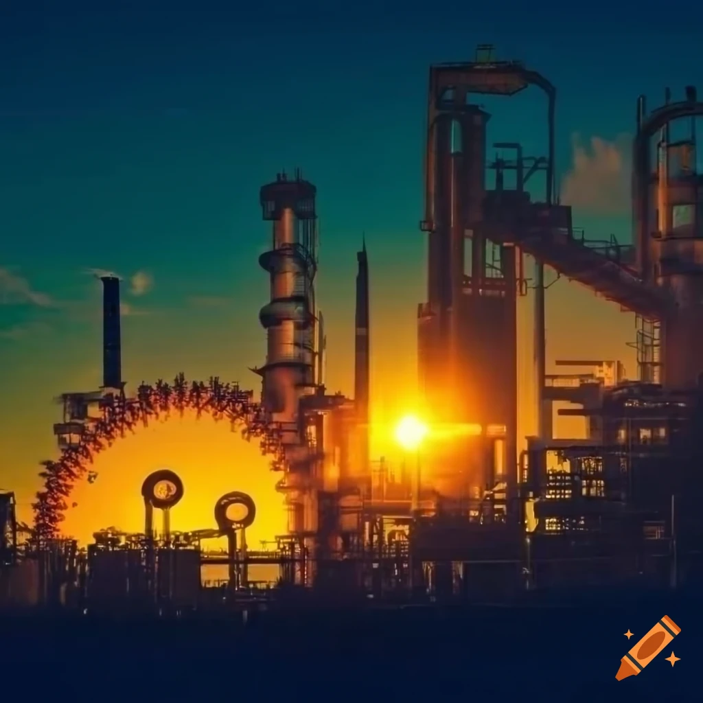 sunset view of an industrial chemical isotank