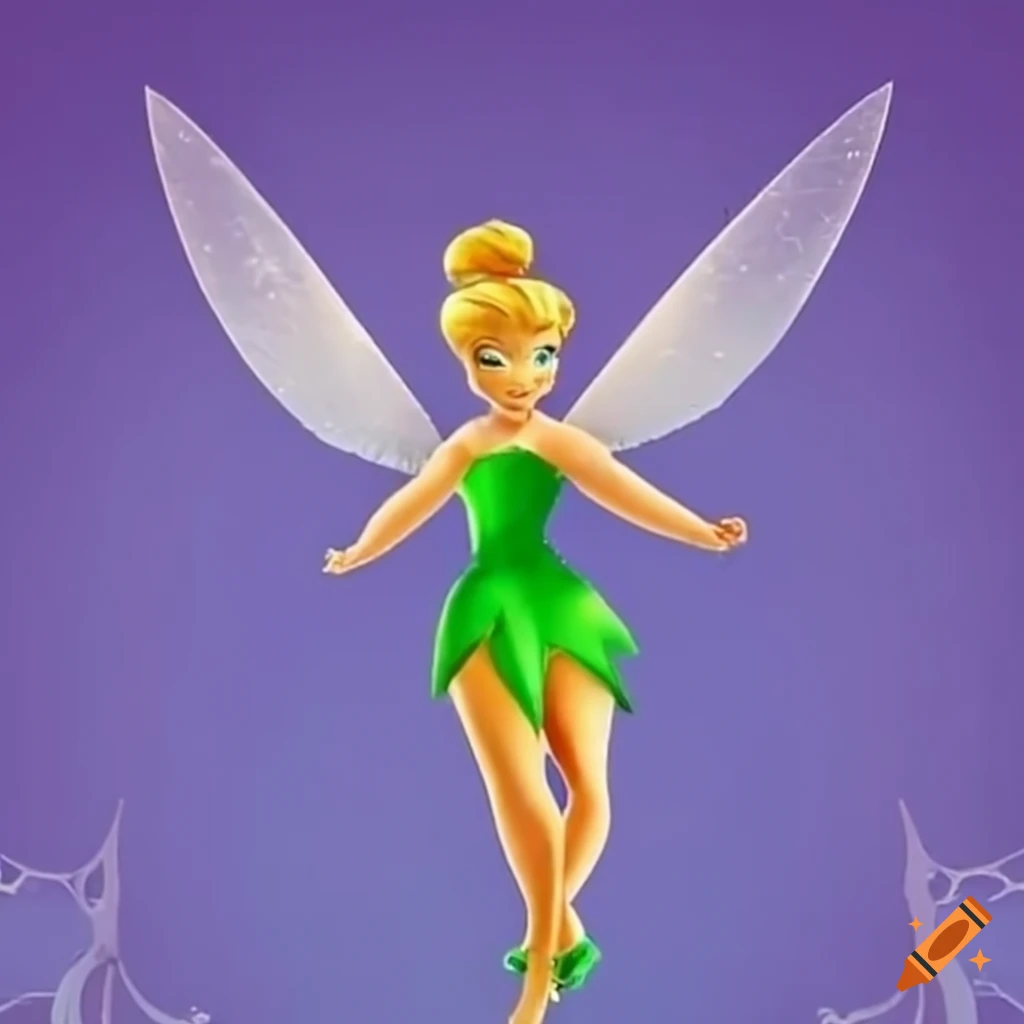 Tinkerbell flying above disney world