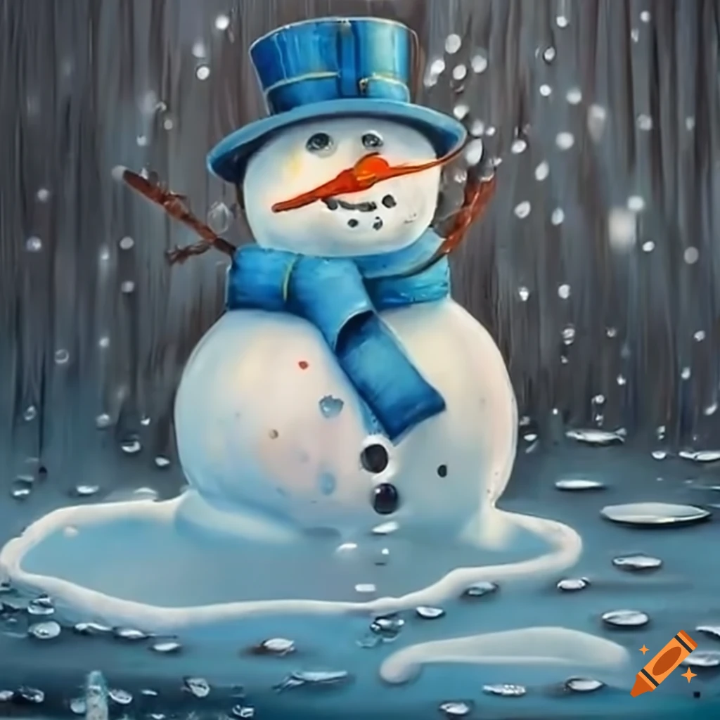 melting snowman draining through pipes
