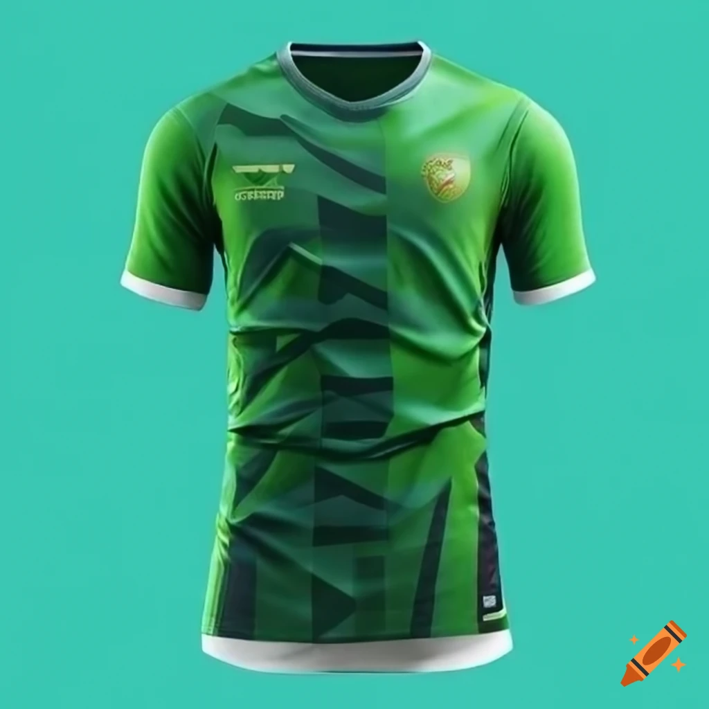 Green and white soccer jersey design