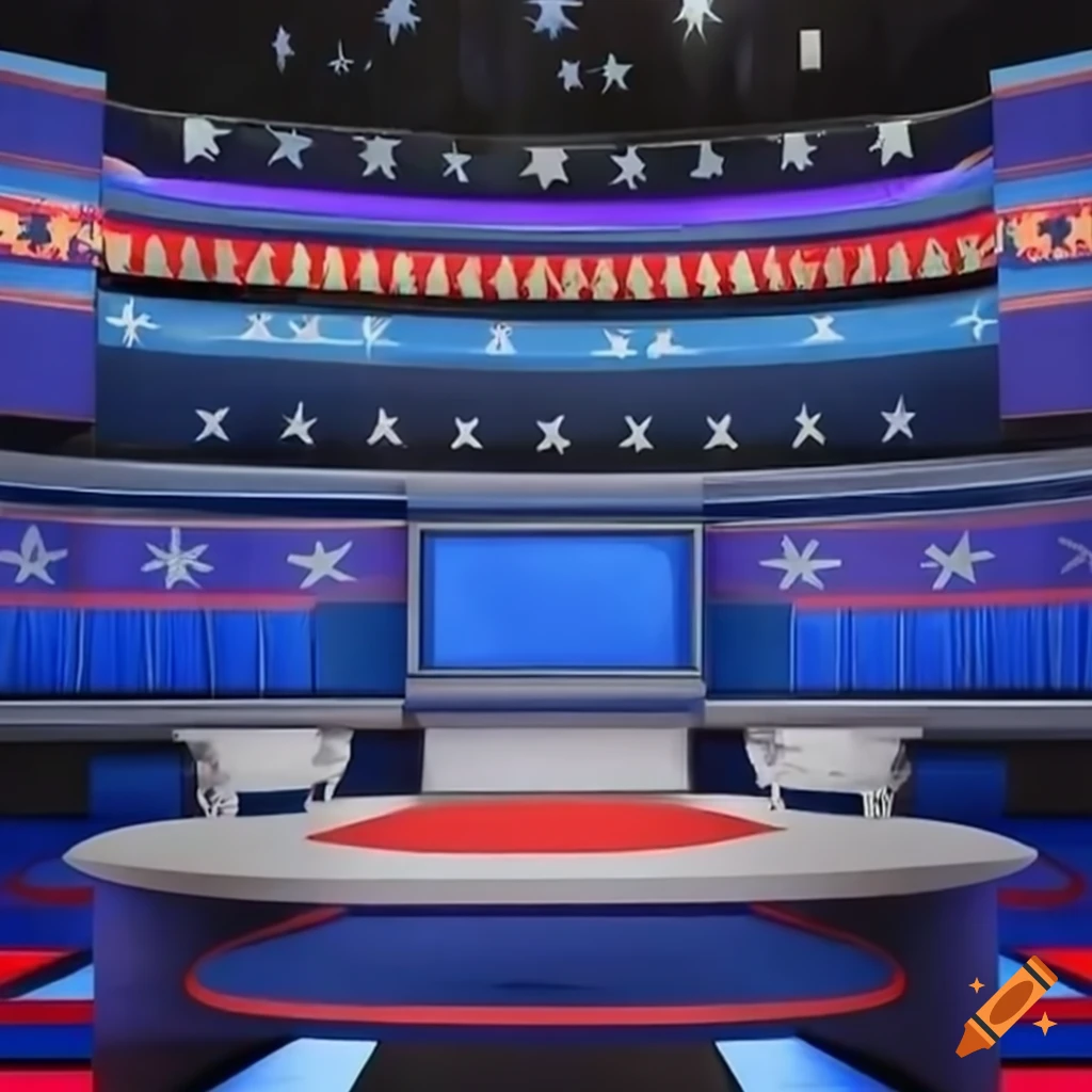 empty stage for presidential debate