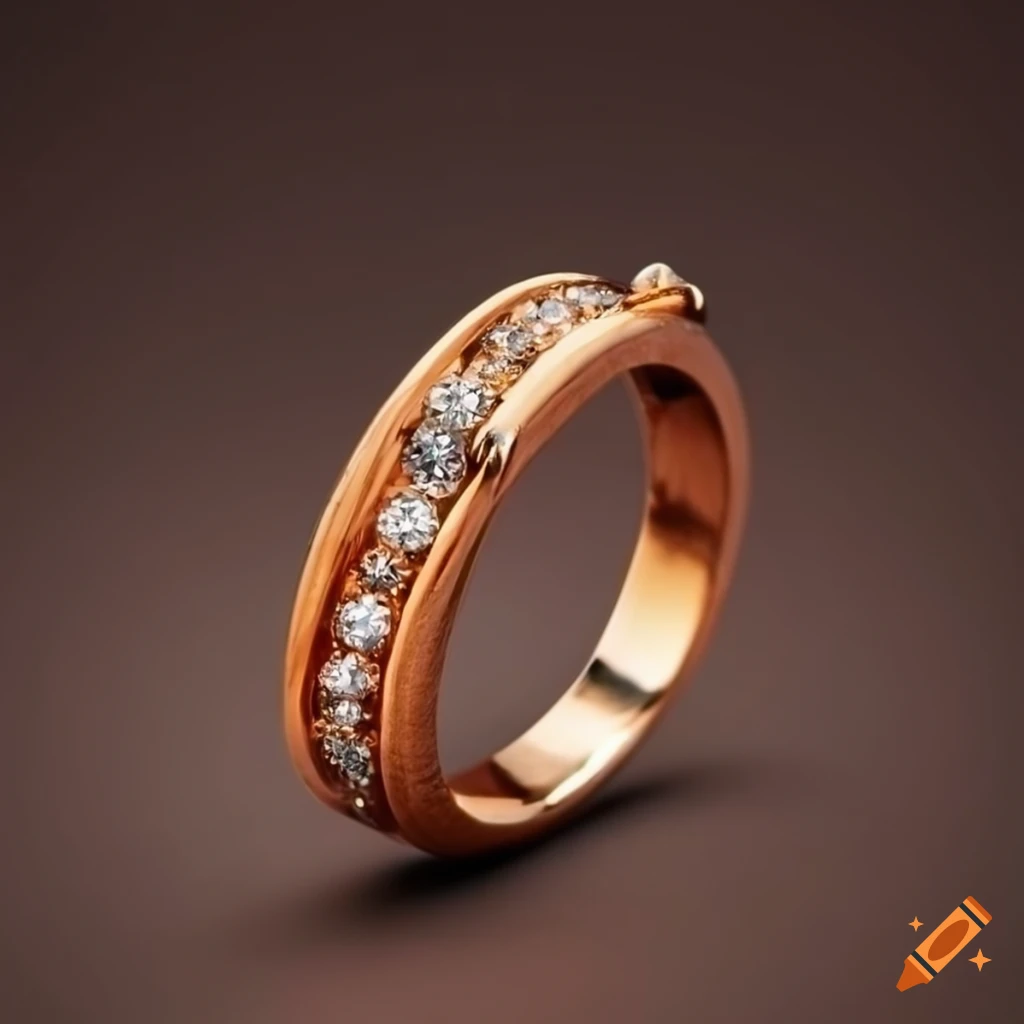 luxury diamond and wood ring