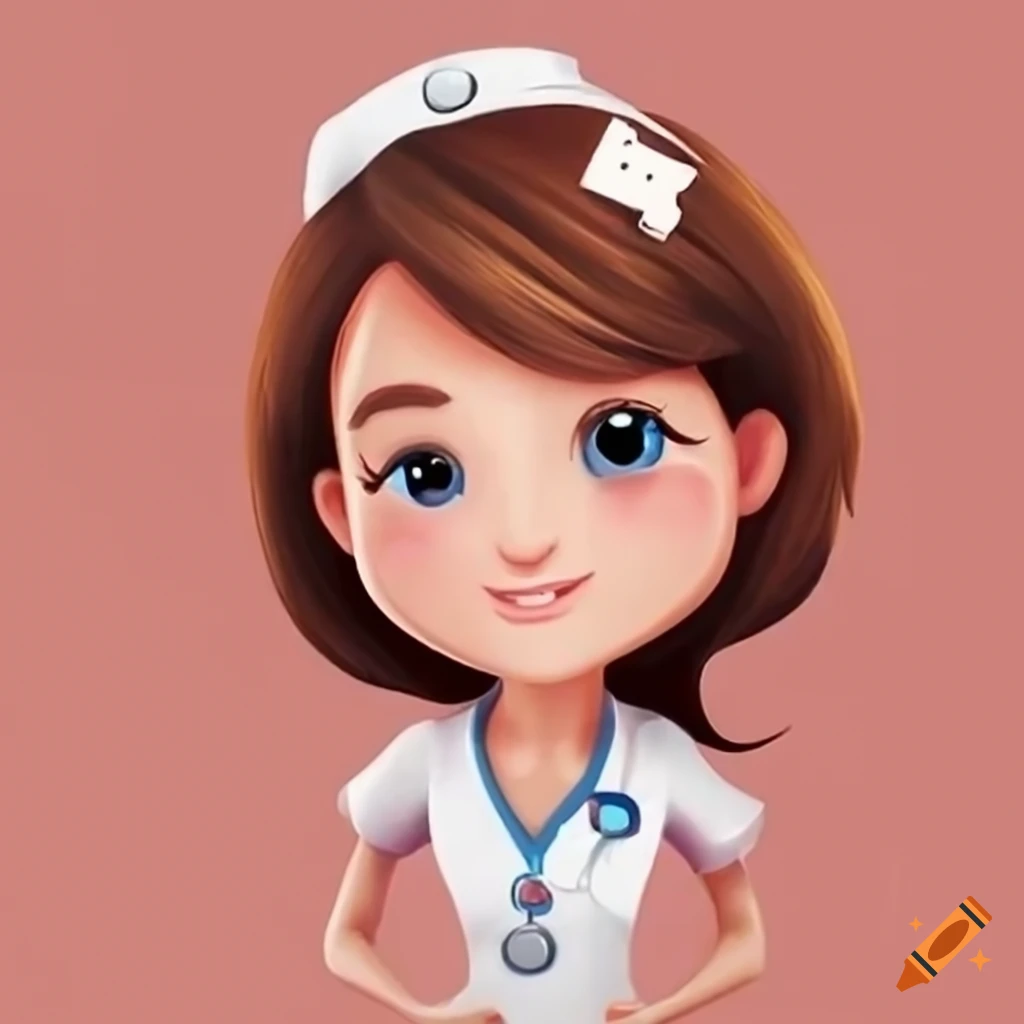 Cute cartoon nurse for students