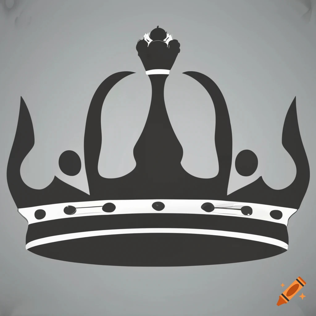 elegant black and white crown outline