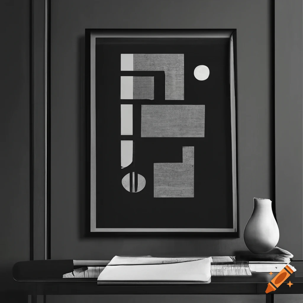 elegant black Bauhaus poster