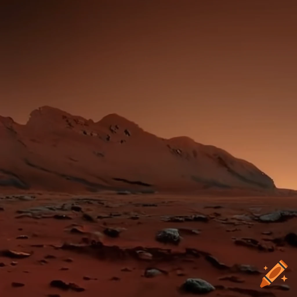 view of a large mountain on Mars