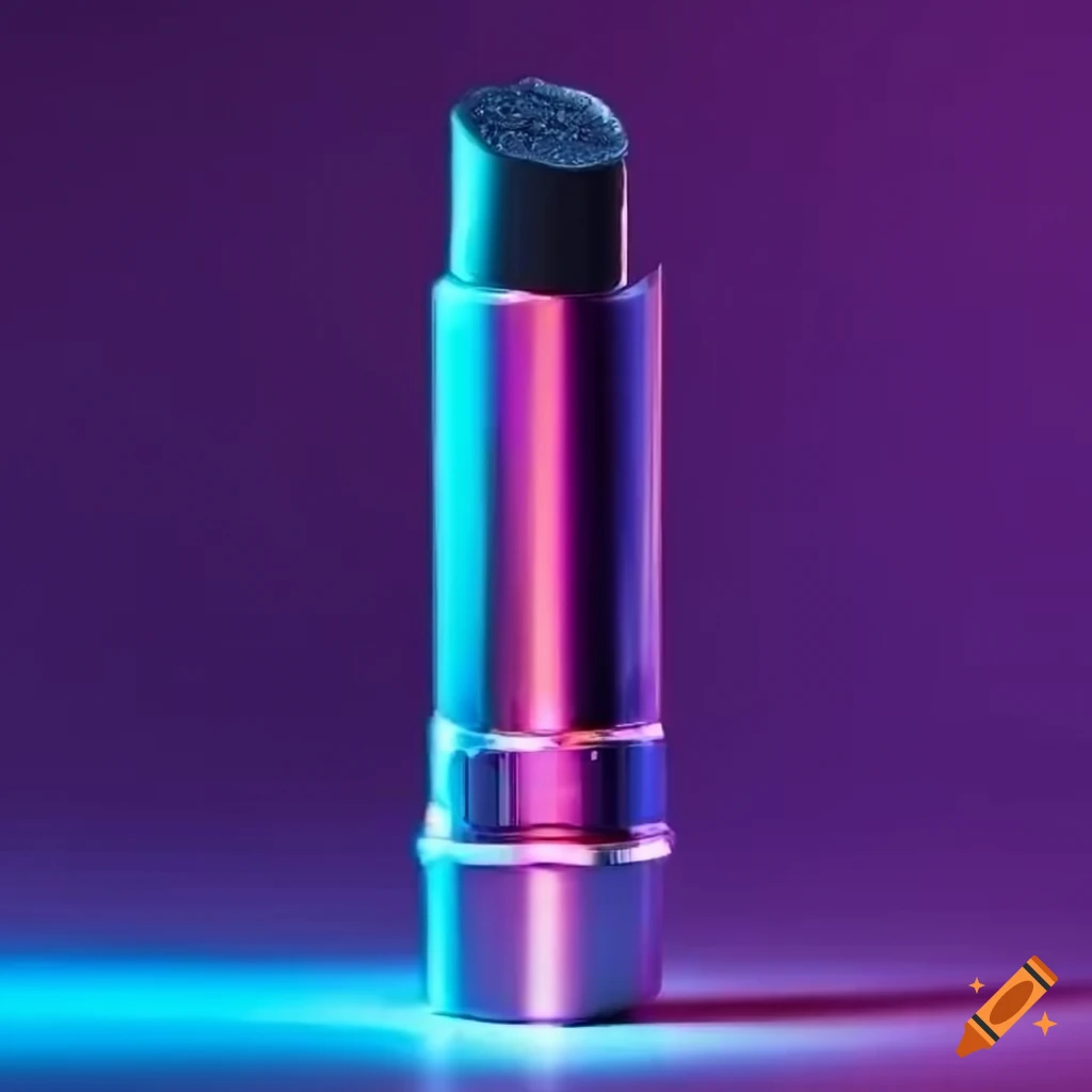 glamorous lipgloss tube with vibrant lights