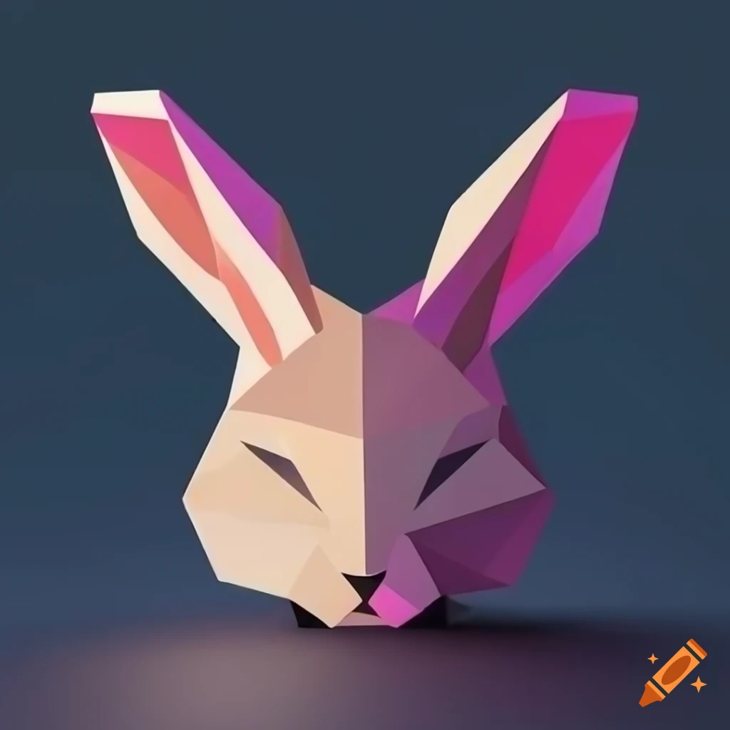 Minimalist Polygonal Rabbit Artwork