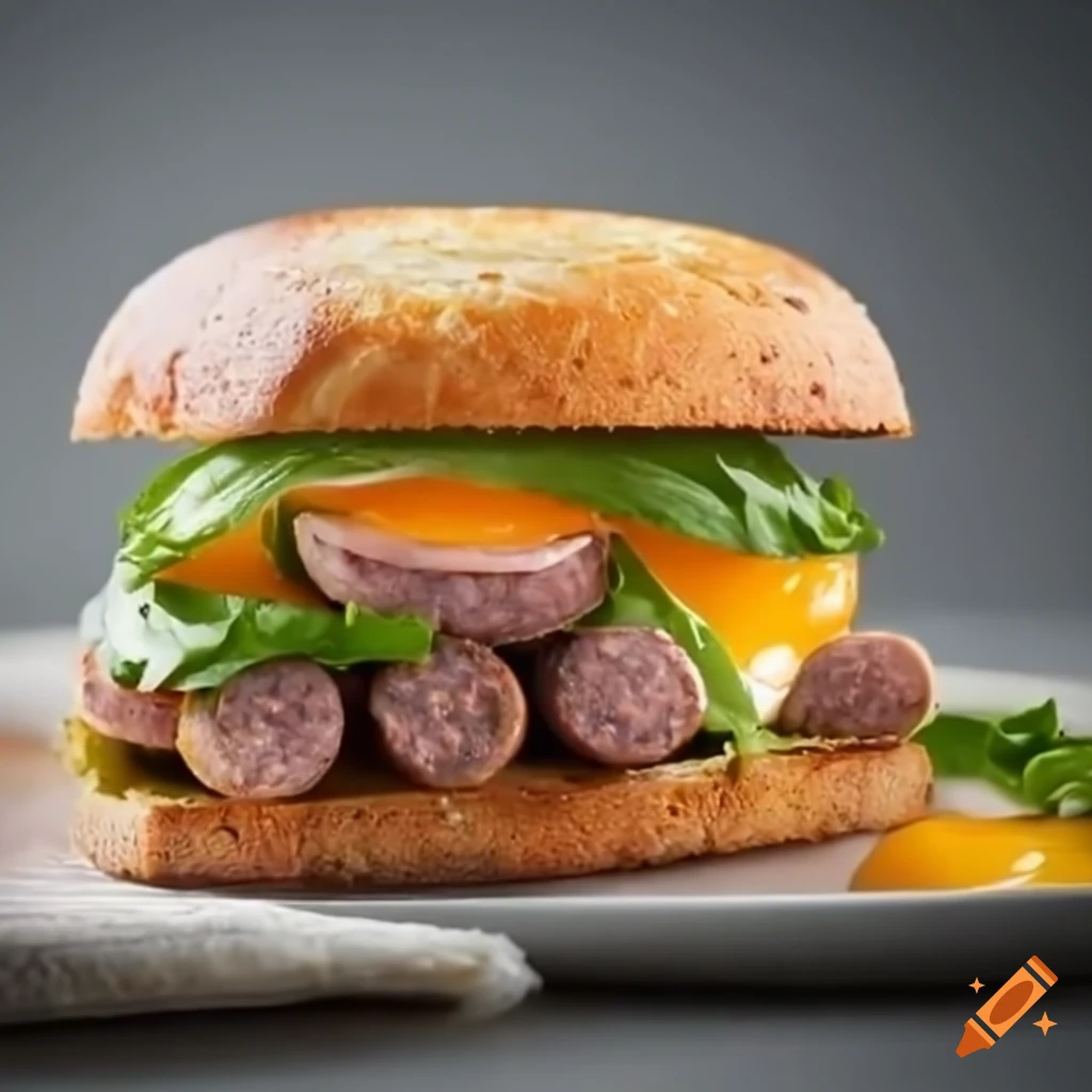 delicious sausage, egg, and cheese breakfast sandwich
