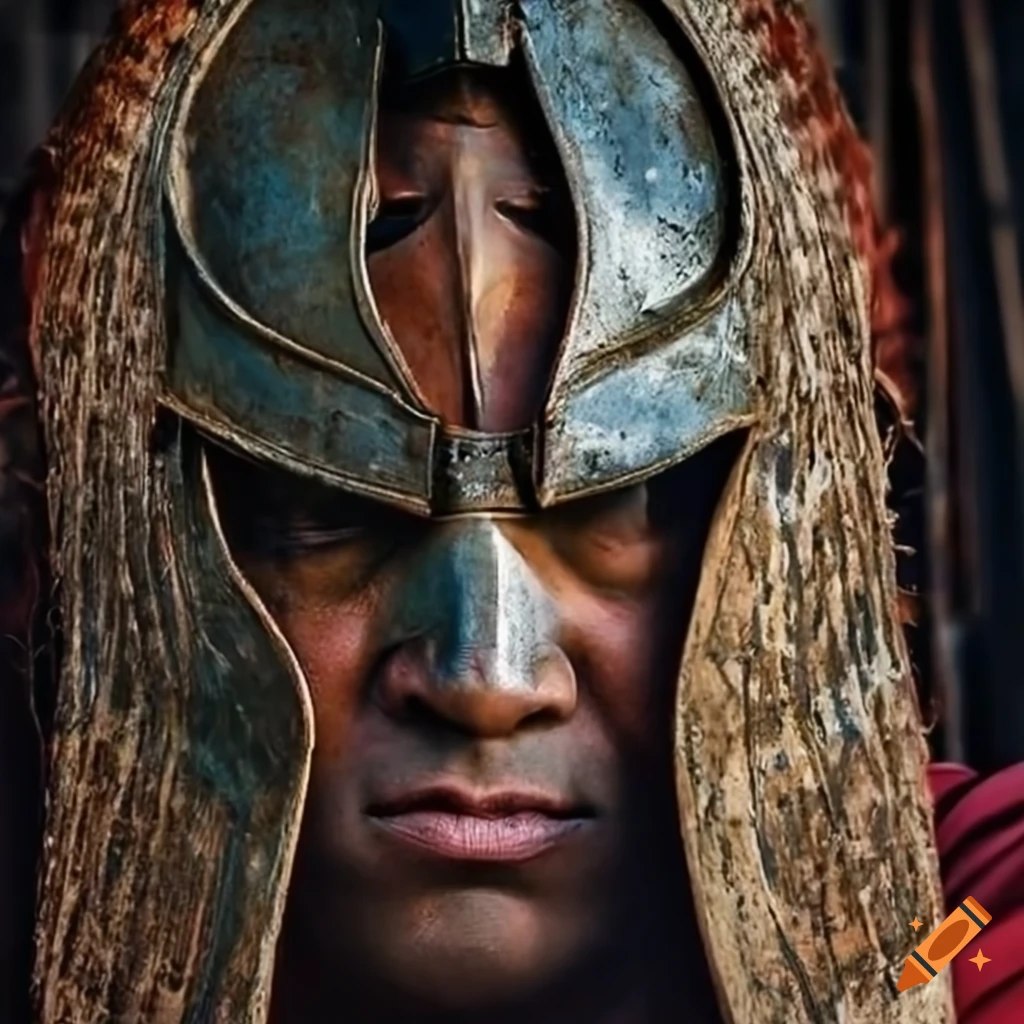 Portrait of a fierce spartan warrior