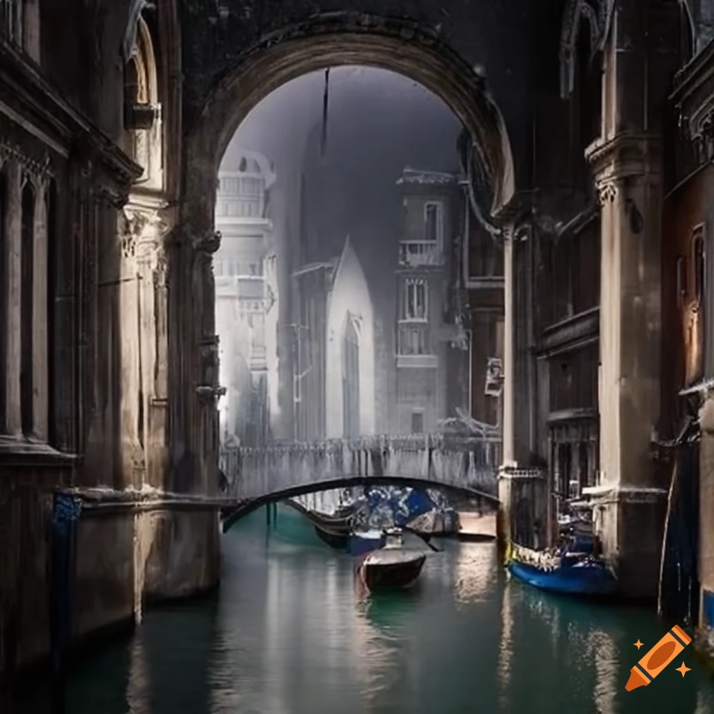 photo of a blizzard on the Grand Canal in Venice