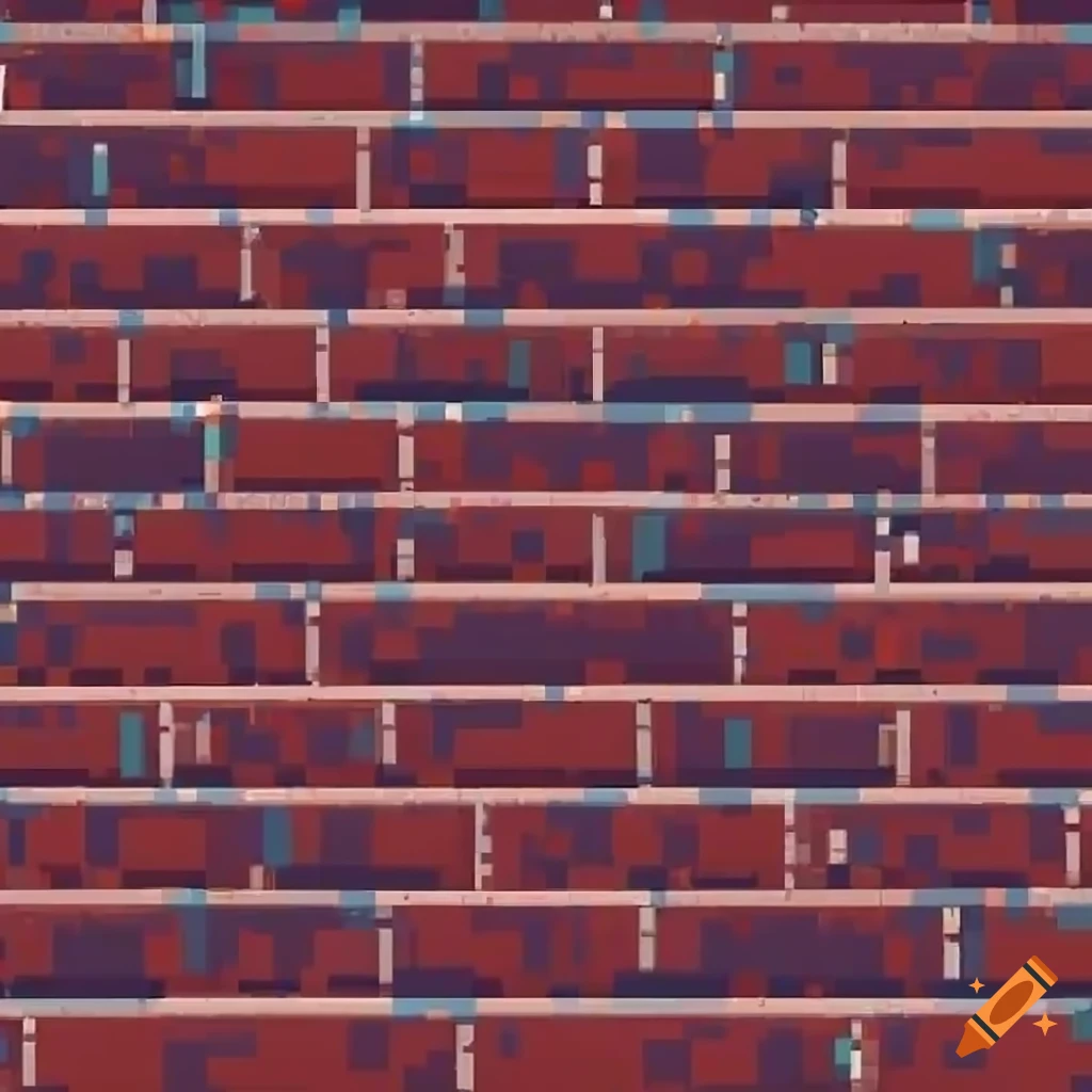 8-bit retro brick wall texture in pixel art style on Craiyon