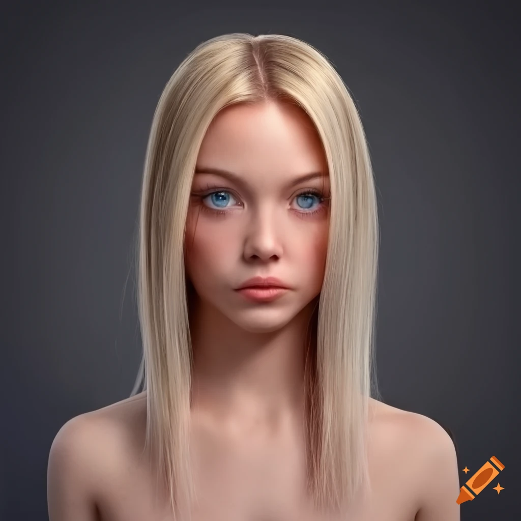 Young nurse in scrubs with blonde hair and blue eyes