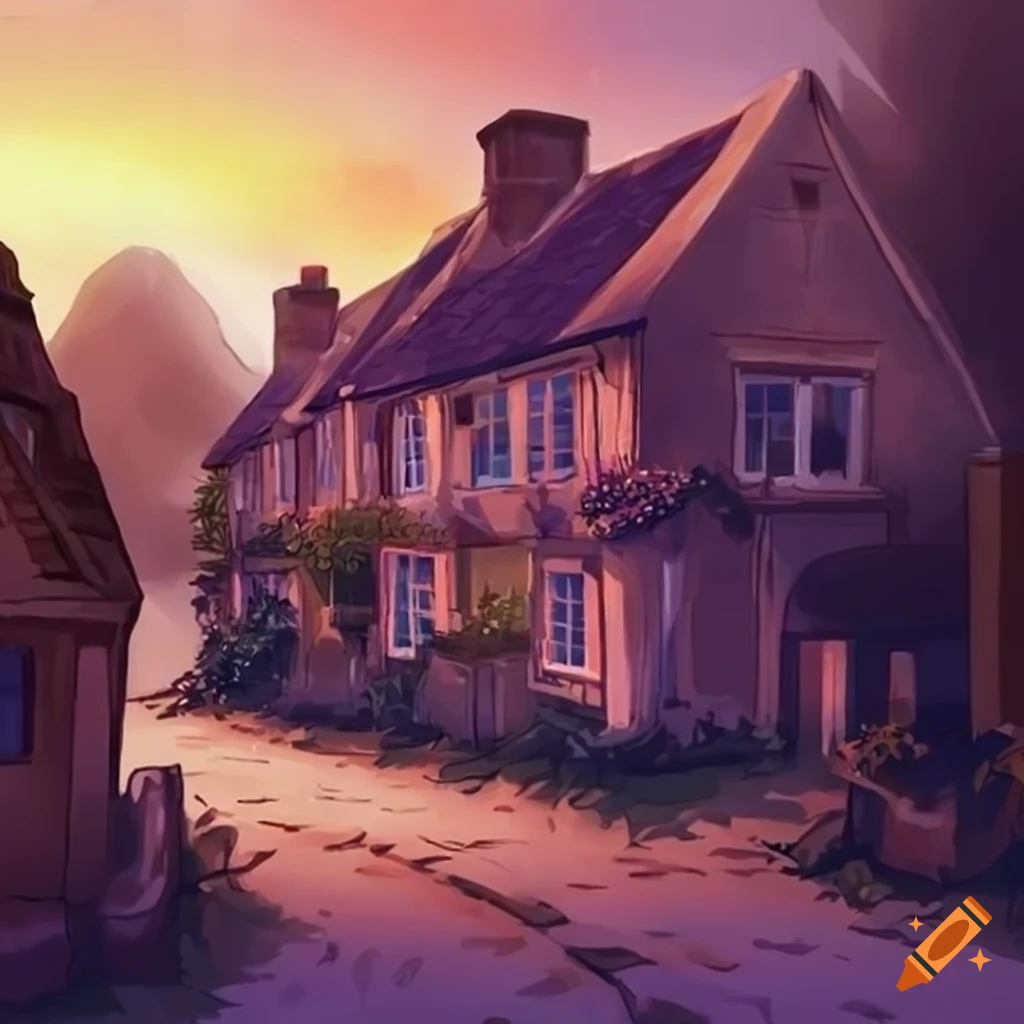 Animestyle house in the cotswolds countryside on Craiyon