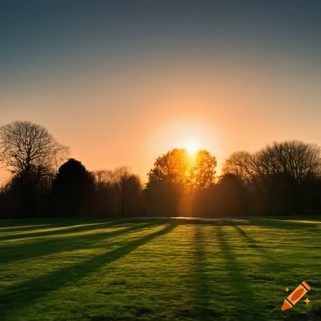 Sunset at knighton park in leicester, england on Craiyon