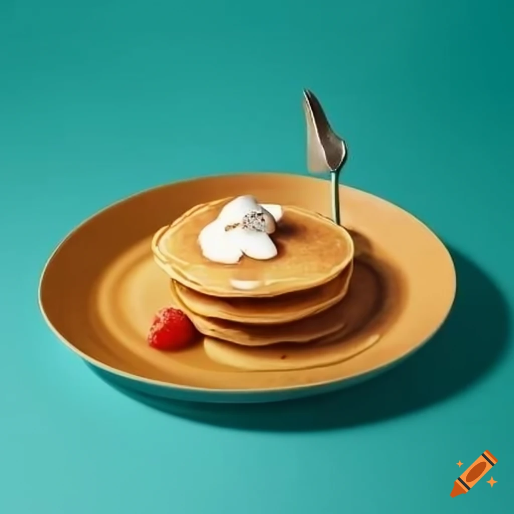 delicious pancake breakfast with tropical fruits