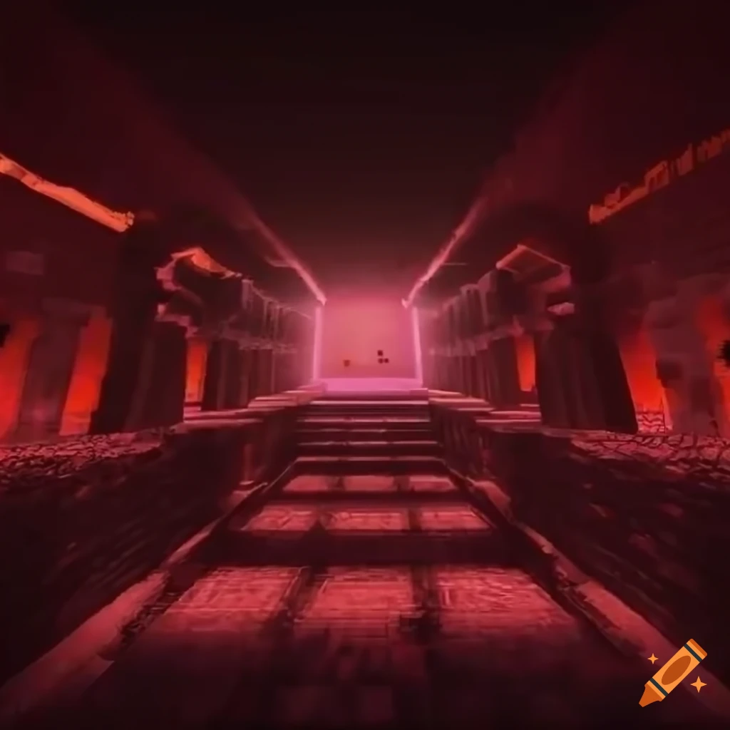 Realistic depiction of the Nether from Minecraft on Craiyon