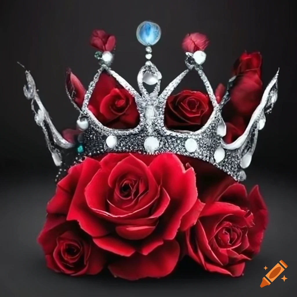 evil crown with red roses