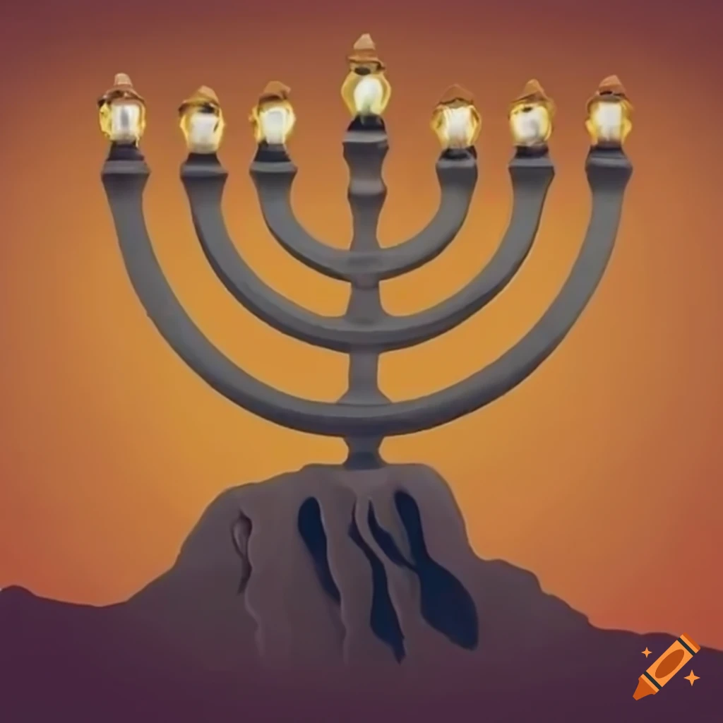 menorah on a mountain