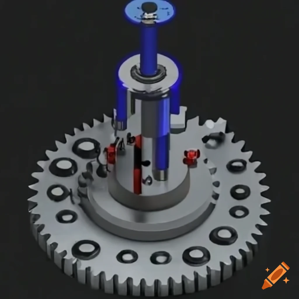 Photo of a gear mechanism in motion on Craiyon