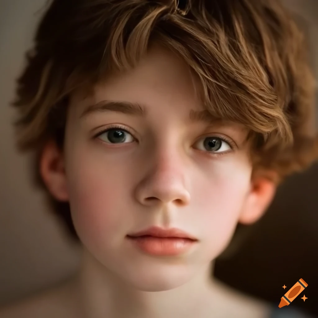 Portrait of a brownhaired teenage boy