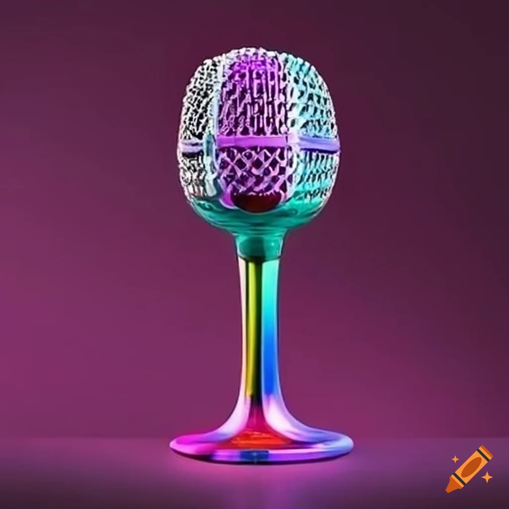 colorful microphone-shaped wine glass
