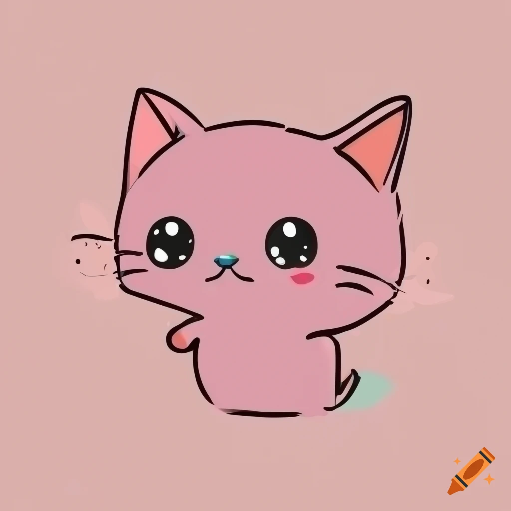Kawaii cat vector art with pastel colors