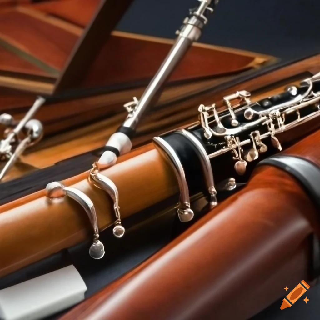 Composition of bassoon, oboe, and harpsichord keys on Craiyon