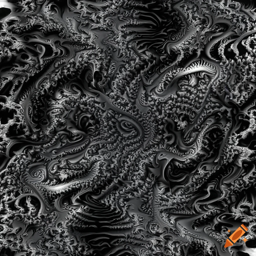 black and white fractal biomechanical creature texture