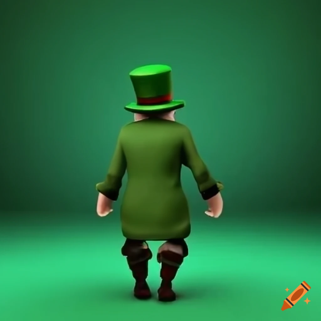 illustration of a leprechaun in green clothes