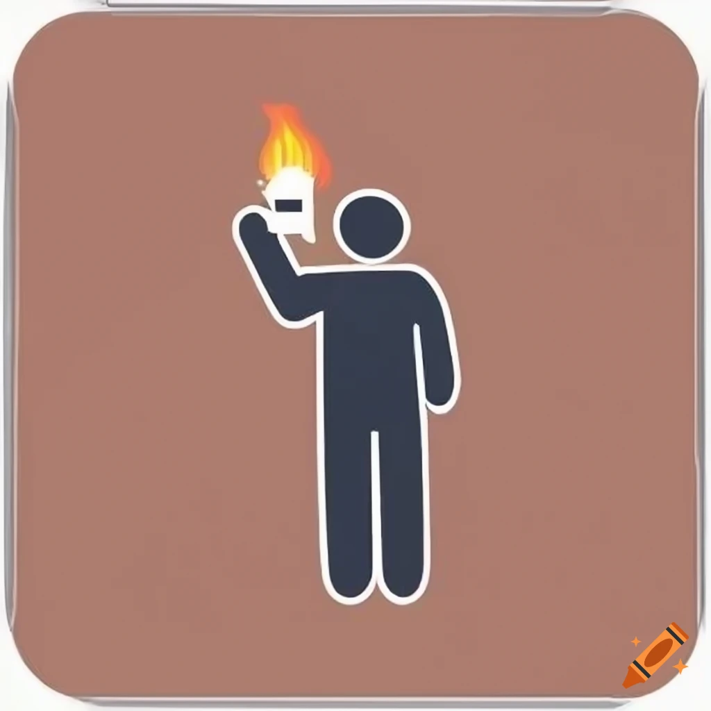pictogram of a person holding a lighter