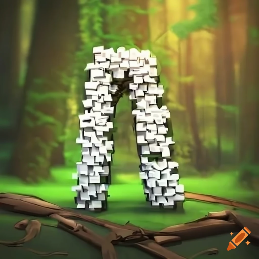 3D letter sculpture of the word 'greg' in a forest