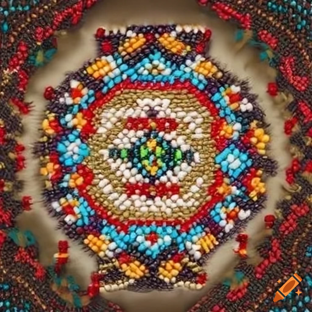Native American beaded Christmas artwork