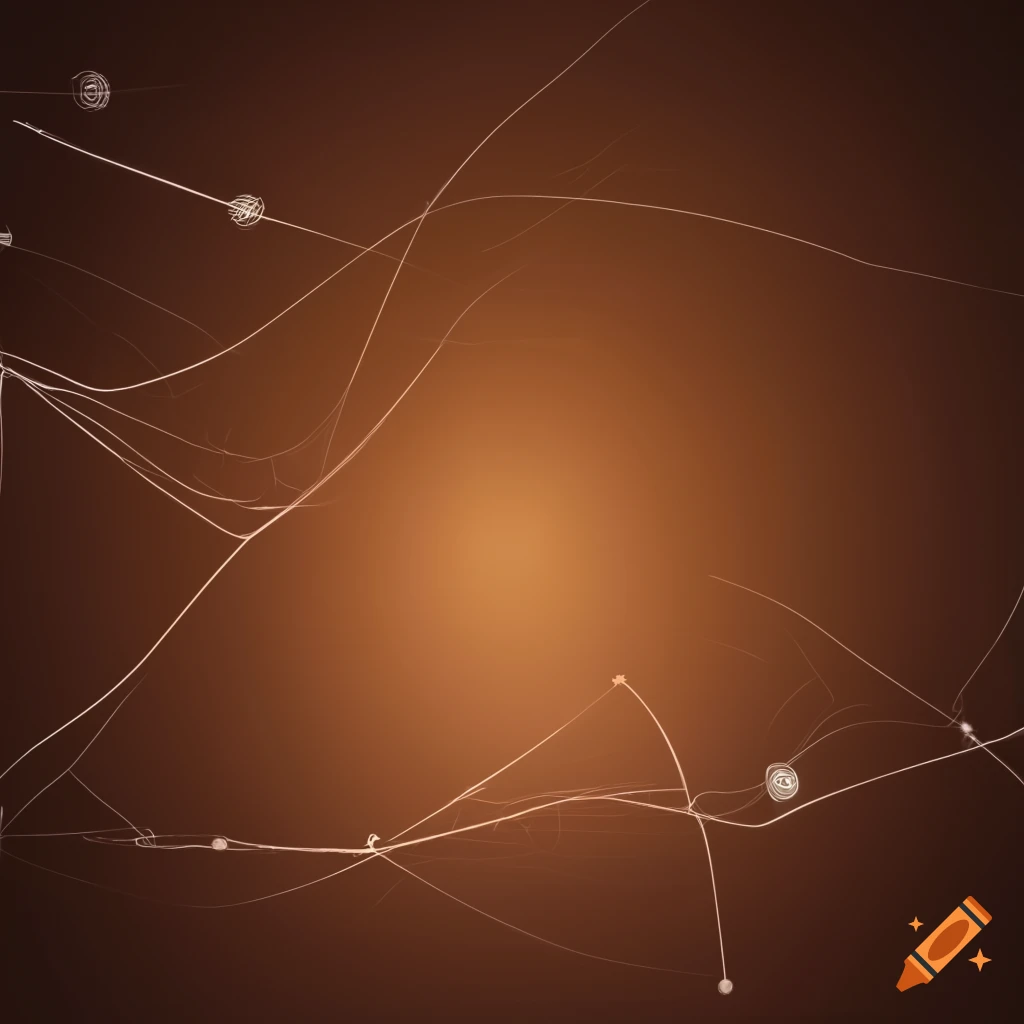 warm brown network nodes and lines on a clean background
