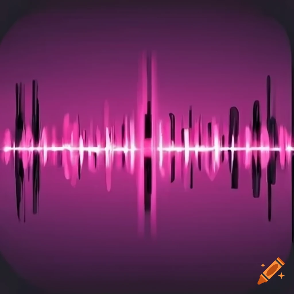 Pink sound wave graphic design on Craiyon
