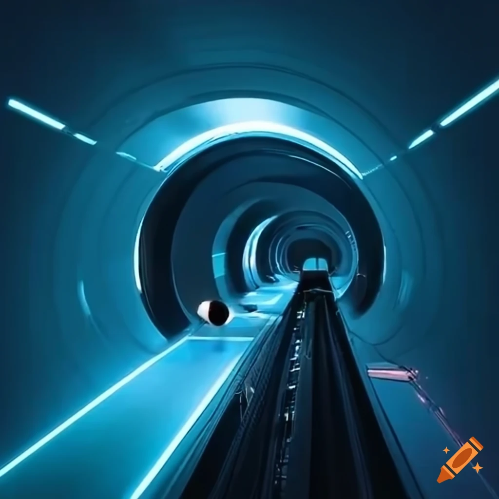 Interior of a futuristic hyperloop